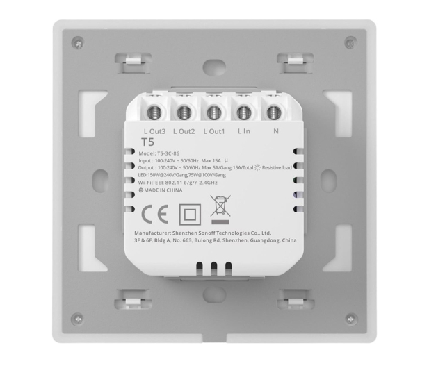 Sonoff Smart dotykowy przełącznik ścienny WiFi TX T5 3C (3-kanałowy - 1489989 - zdjęcie 6